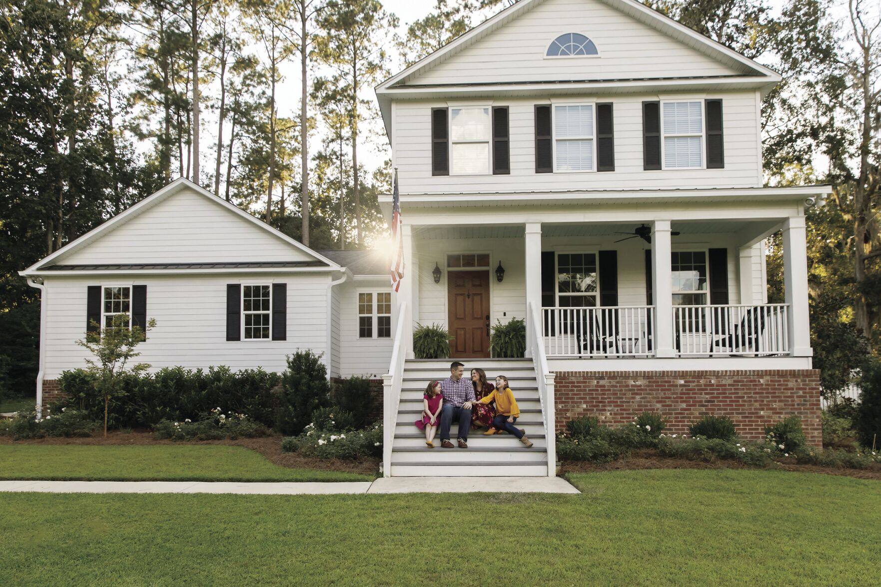 House with family on stairs